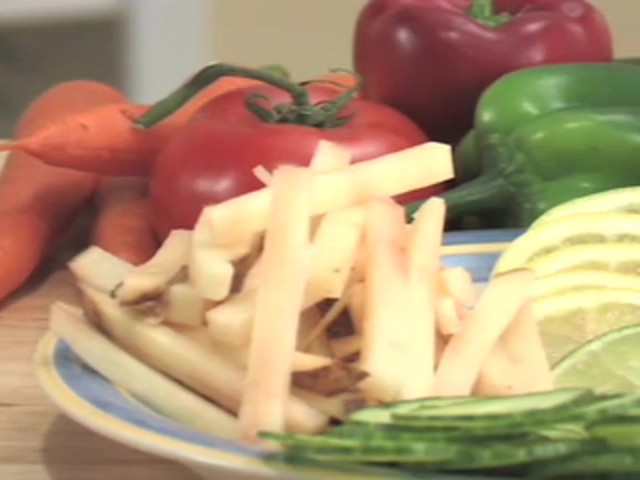 Pro Stainless Steel Mandoline Slicer with Bonus Food Pusher / Receptacle - image 9 from the video